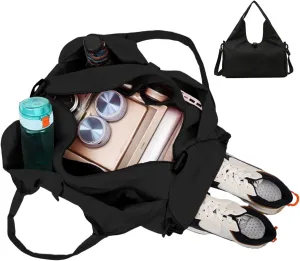 1PC Gym Bag Water-Resistant Sports Bag with Shoes Compartment and Wet Pocket Large Capacity Yoga Mat Bag with Adjustable Strap Weekend Overnight Bag for Men Women