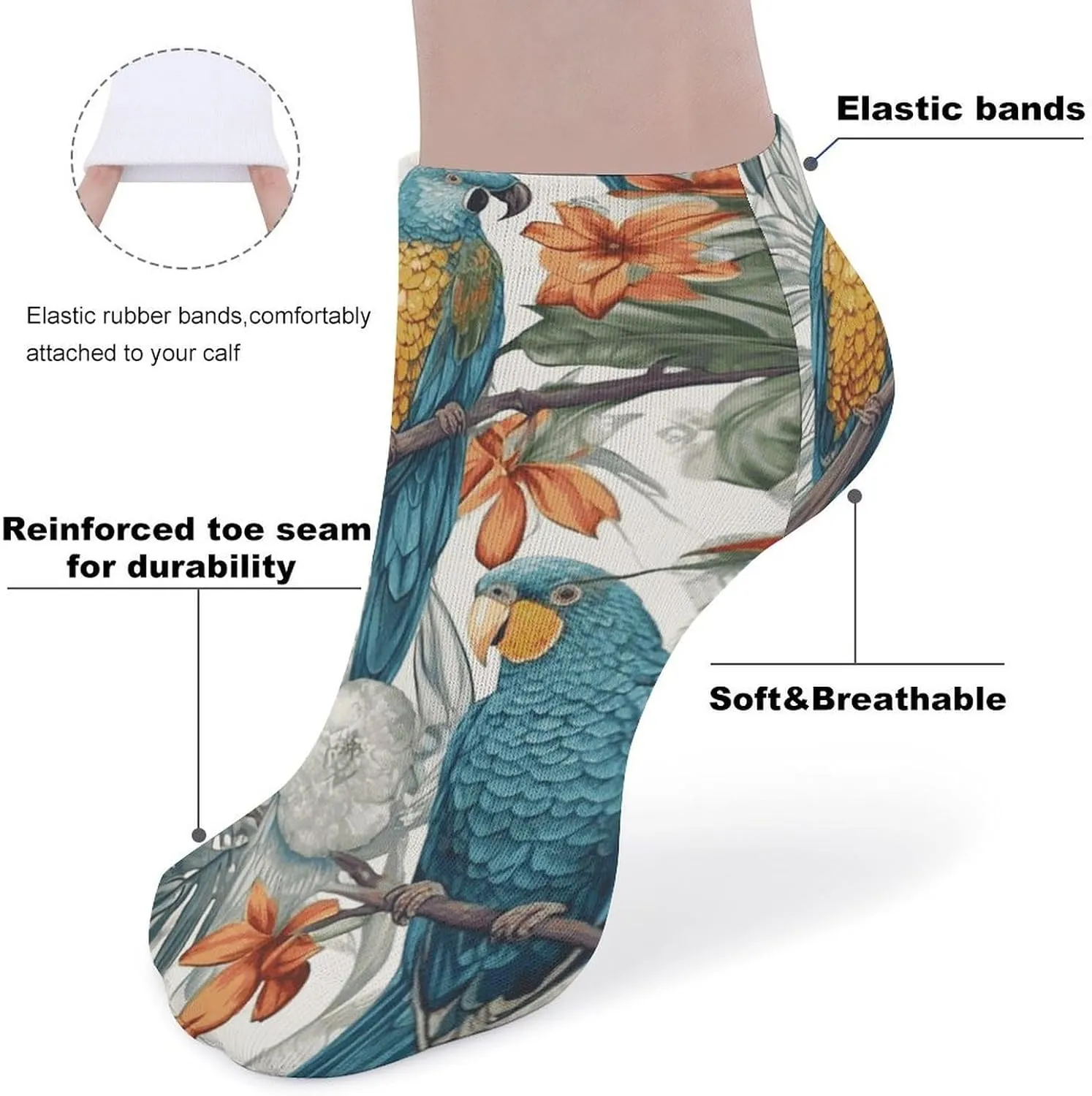 5 Pairs Ankle Socks for Women Men,Low Cut Running Athletic Socks,Funny Cute No Show Casual Sports Socks Size 8-12