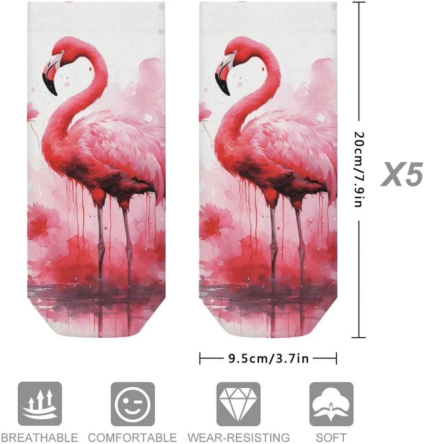 5 Pairs Ankle Socks for Women Men,Low Cut Running Athletic Socks,Funny Cute No Show Casual Sports Socks Size 8-12