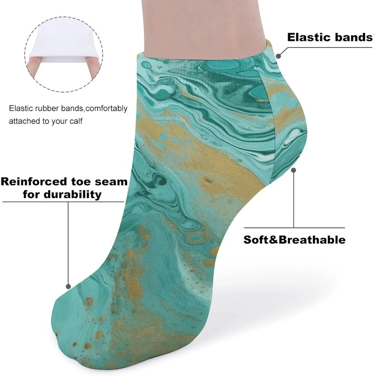 5 Pairs Ankle Socks for Women Men,Low Cut Running Athletic Socks,Funny Cute No Show Casual Sports Socks Size 8-12