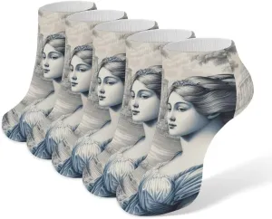 5 Pairs Ankle Socks for Women Men,Low Cut Running Athletic Socks,Funny Cute No Show Casual Sports Socks Size 8-12