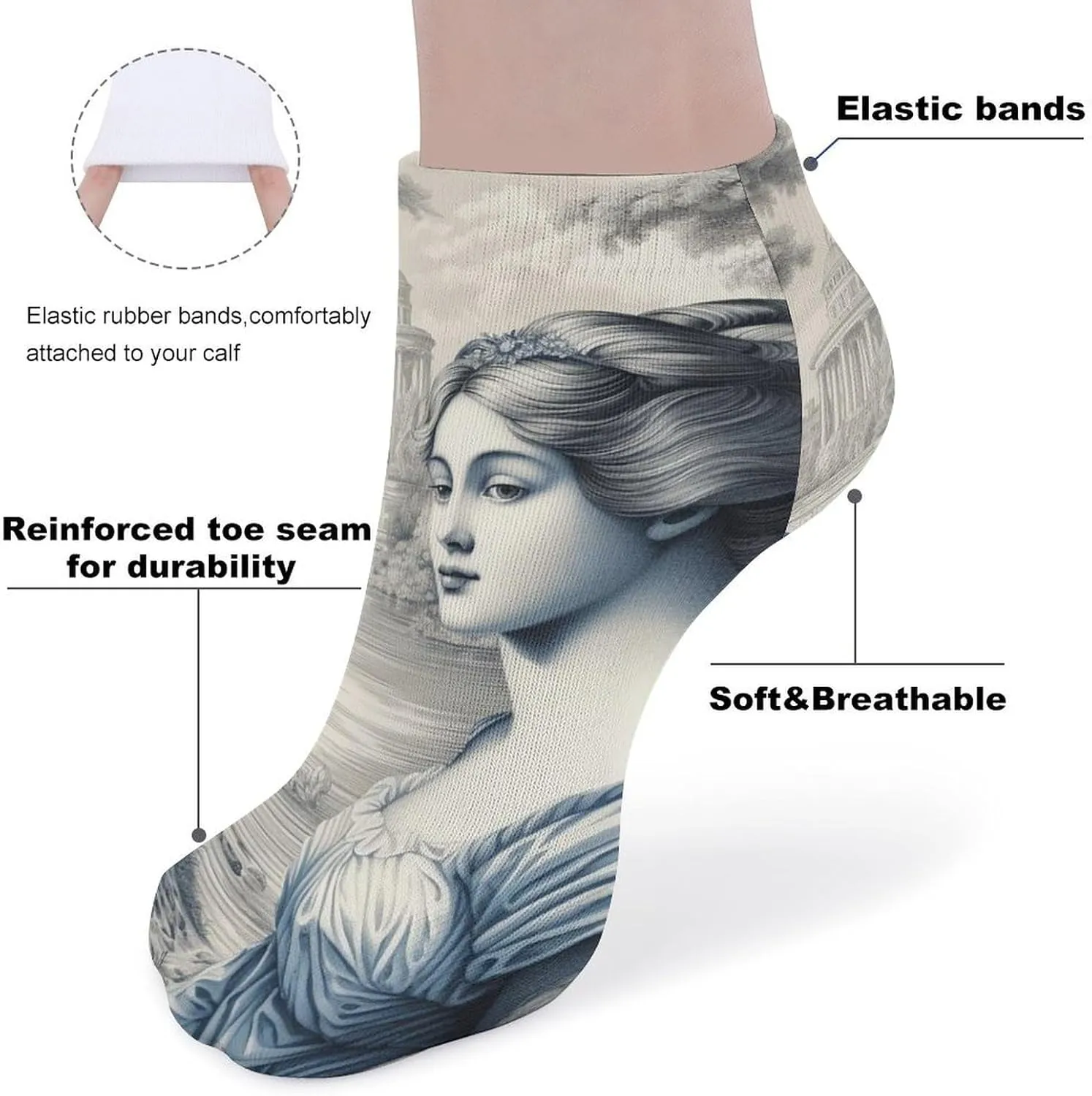 5 Pairs Ankle Socks for Women Men,Low Cut Running Athletic Socks,Funny Cute No Show Casual Sports Socks Size 8-12