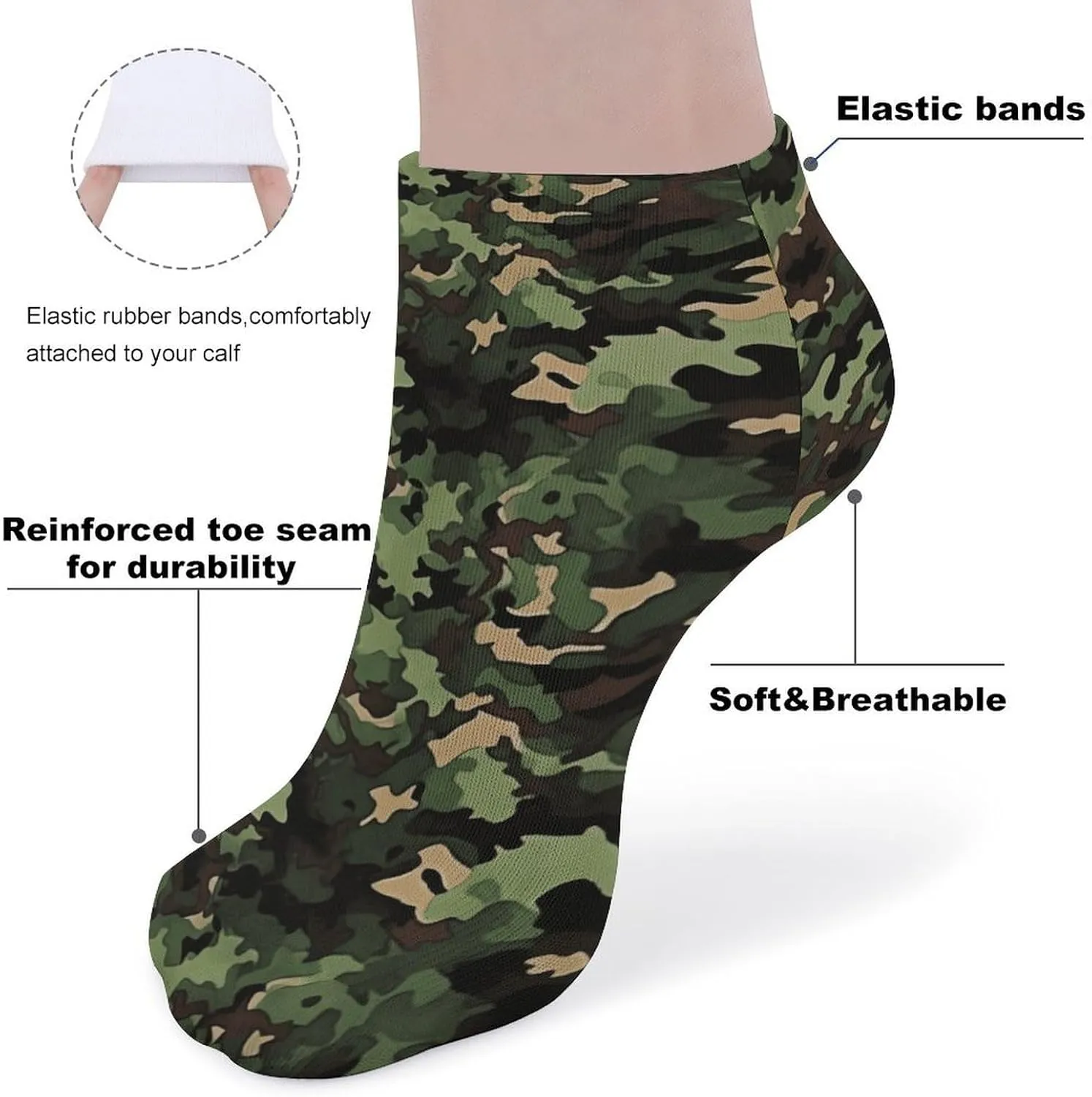 5 Pairs Ankle Socks for Women Men,Low Cut Running Athletic Socks,Funny Cute No Show Casual Sports Socks Size 8-12