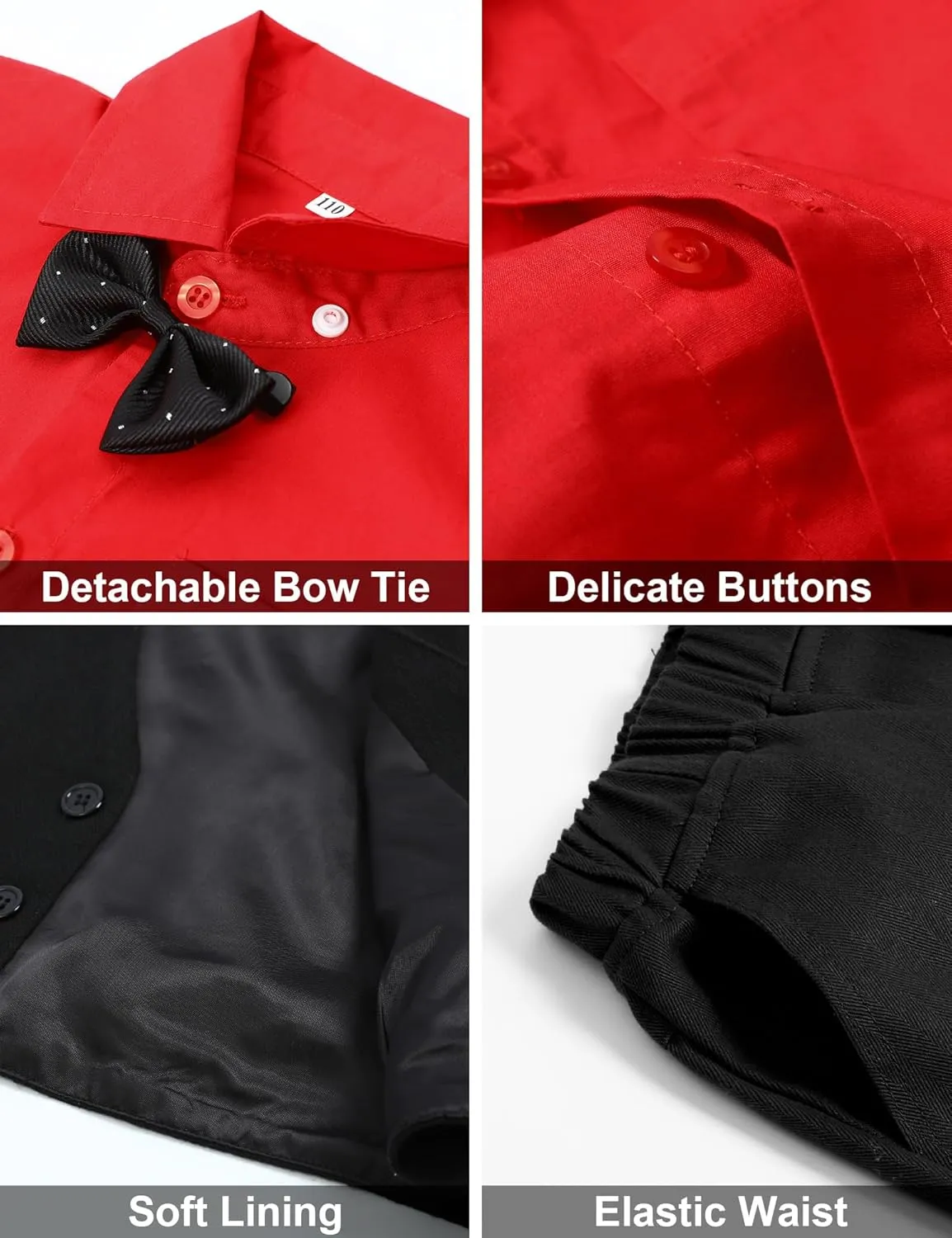 A&J DESIGN 5pcs Baby & Toddler Suit, 12 Months - 5T, Shirt & Pants & Vest & Bow Tie & Driver Cap