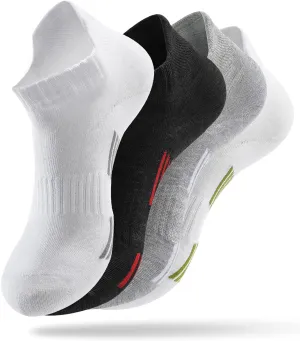 Ankle Socks, HAPYLINE Athletic Socks for Men and Women, 4 Pairs No-Show Socks with Cotton Cushion (one size), Off White, Small
