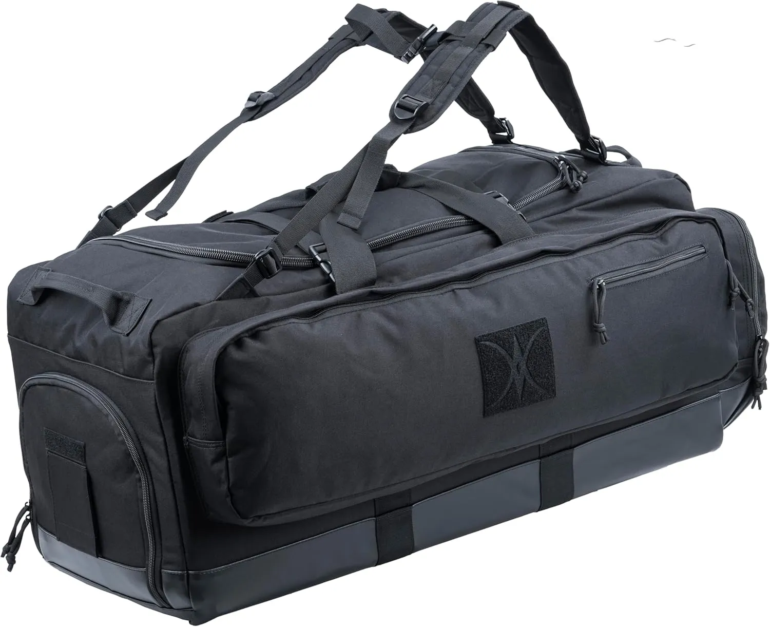 BACKFERRY Large Duffle Bag Duffel Pack with Backpack Shoulder Straps and Shoes Compartment 105L for Sports Travel Hunting Camping., Black, Backpack Style Duffle Bag