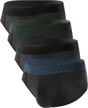 BAMBOO COOL Men's Tagless Briefs Coverd Waistband Comfort Soft Underwear with Contour Pouch Breathable Underpants, Multipacks