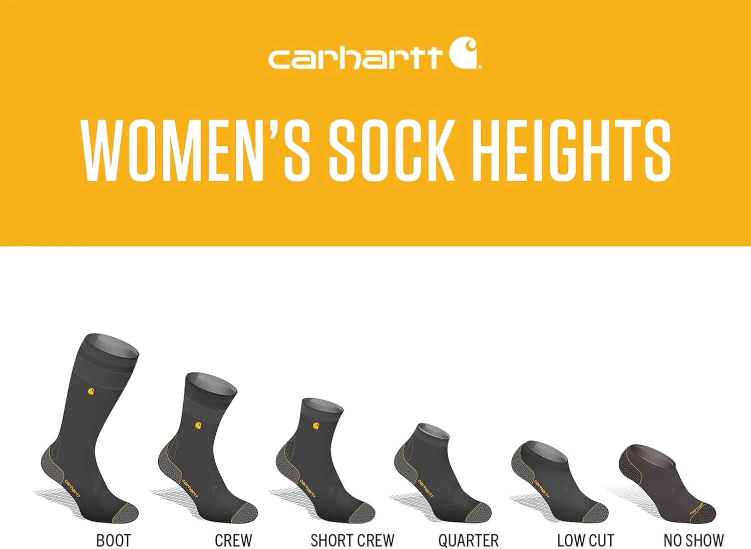 Carhartt Women's Midweight No Show Sock 3 Pack