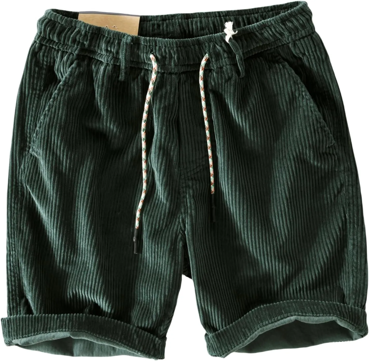 Corduroy Shorts Men with Pockets Mens Corduroy Shorts Drawstring Elastic Waist for Spring Summer Beach Casual Shorts