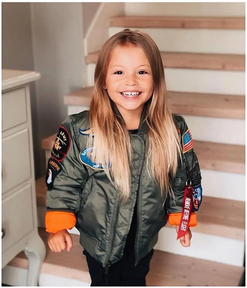 CORIRESHA Kids Bomber Jacket Full Zip Badge Thermal Jacket with Pockets