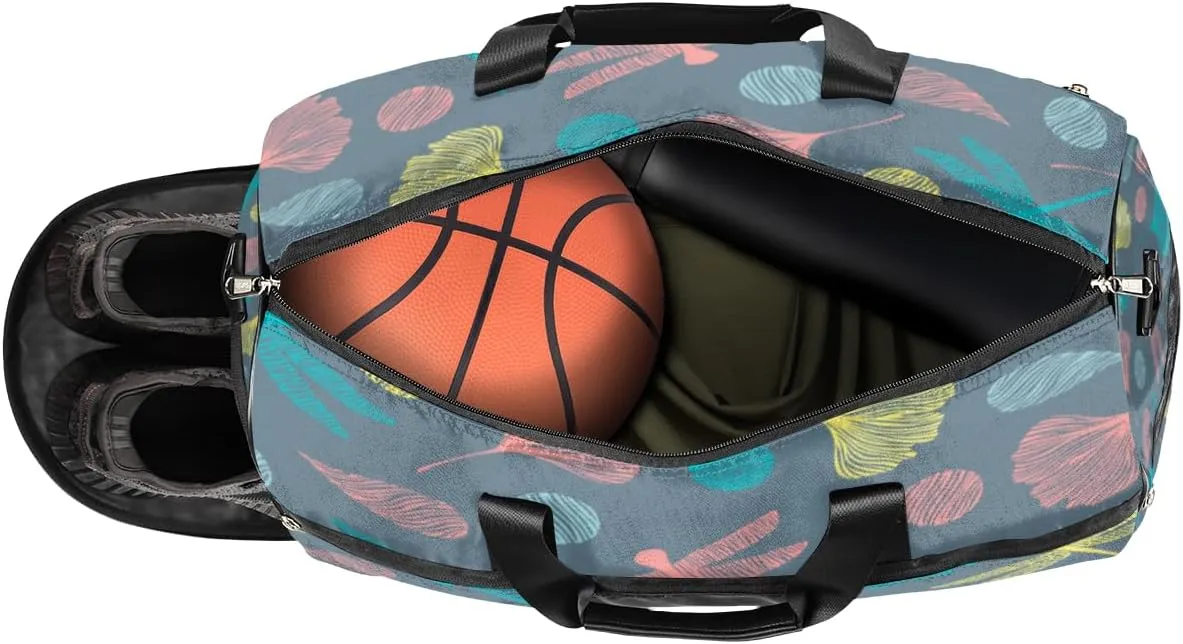 Cute Dragonflies Sports Gym Bag for Women Men Travel Duffel Bag with Wet Pocket & Shoes Compartment Waterproof Weekender Overnight Tote Carry on Bag Lightweight