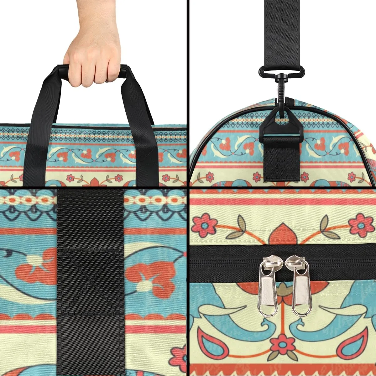 Cute Elephants Sports Gym Bag for Women Men Travel Duffel Bag with Wet Pocket & Shoes Compartment Waterproof Weekender Overnight Tote Carry on Bag Lightweight