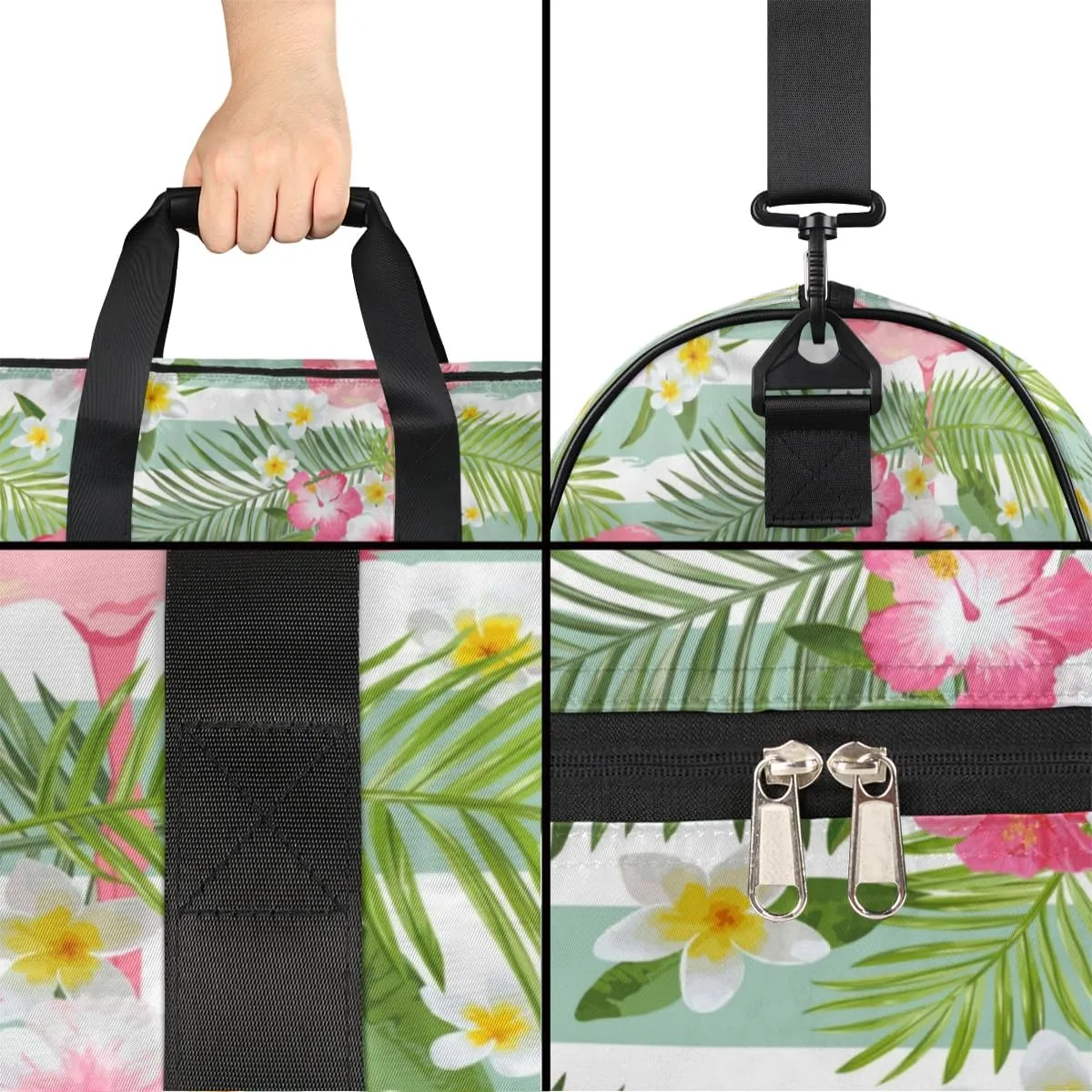 Cute Flamingos Sports Gym Bag for Women Men Travel Duffel Bag with Wet Pocket & Shoes Compartment Waterproof Weekender Overnight Tote Carry on Bag Lightweight