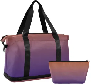 Dark Blue Orang Weekender Bags for Women Travel Duffel Bags with Shoe Compartment Overnight Bag Carry on Sports Duffel Bag with Toiletry Bag for Travel/Business/Gift Dark Blue Orang