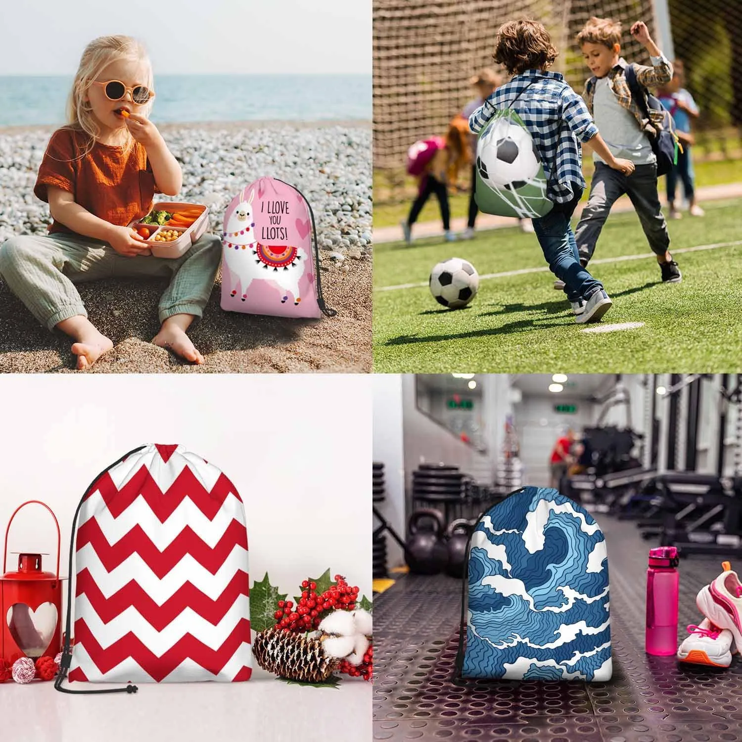 Drawstring Bag Bright Green Plants Waterproof Basketball Bag Big Tropical Leaf Palm Stroage Small Exercise Accessiors Water Bottle Change of Clothes Shoes Ball