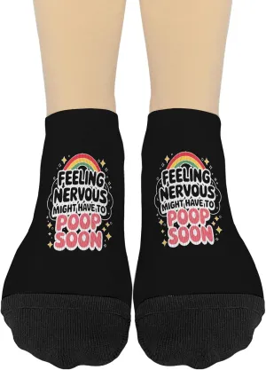 Feelinges Nervous Might Have To Poop Soon No Show Socks Womens Liner Socks Mens