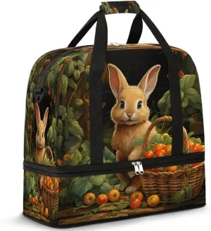 Garden Rabbit Harvest Travel Duffel Bag, Travel Essentials, Gym Bag for Women, Weekender Overnight Bag With Shoes Compartment, Carry On Bags for Airplanes