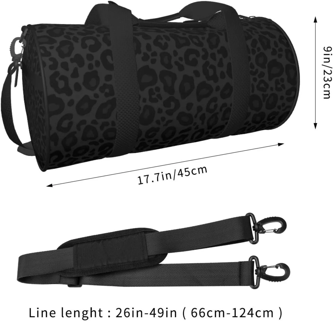 Gbuzozie Sports Gym Bag Travel Duffel Bag Shoes Compartment For Men Women Foldable Lightweight Yoga Gym Sports Bag, Animal Texture (Leopard #02), One Size