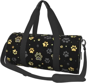 Gbuzozie Sports Gym Bag Travel Duffel Bag Shoes Compartment For Men Women Foldable Lightweight Yoga Gym Sports Bag, Dog Paws #03, One Size