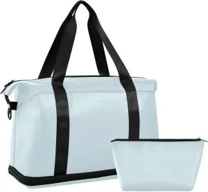 Grey Blue Weekender Bags for Women Travel Duffel Bags with Shoe Compartment Overnight Bag Carry on Sports Duffel Bag with Toiletry Bag for Travel/Business/Gift Grey Blue