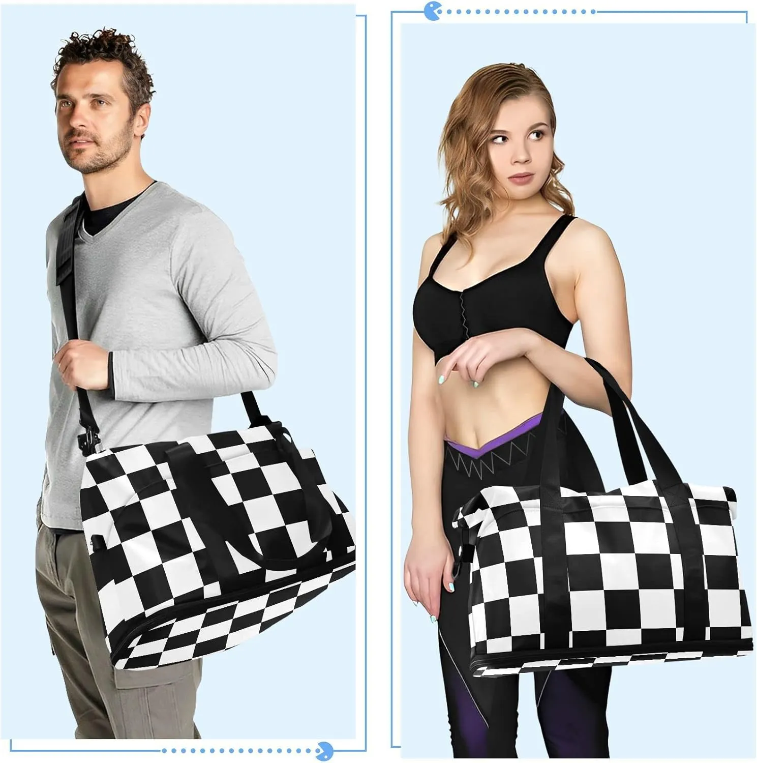 Gym Bag for Women Men Travel Duffel Bag with Shoe Compartment Carry On Weekender Overnight Bags