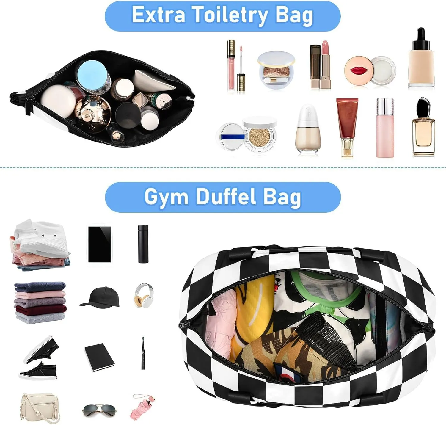 Gym Bag for Women Men Travel Duffel Bag with Shoe Compartment Carry On Weekender Overnight Bags