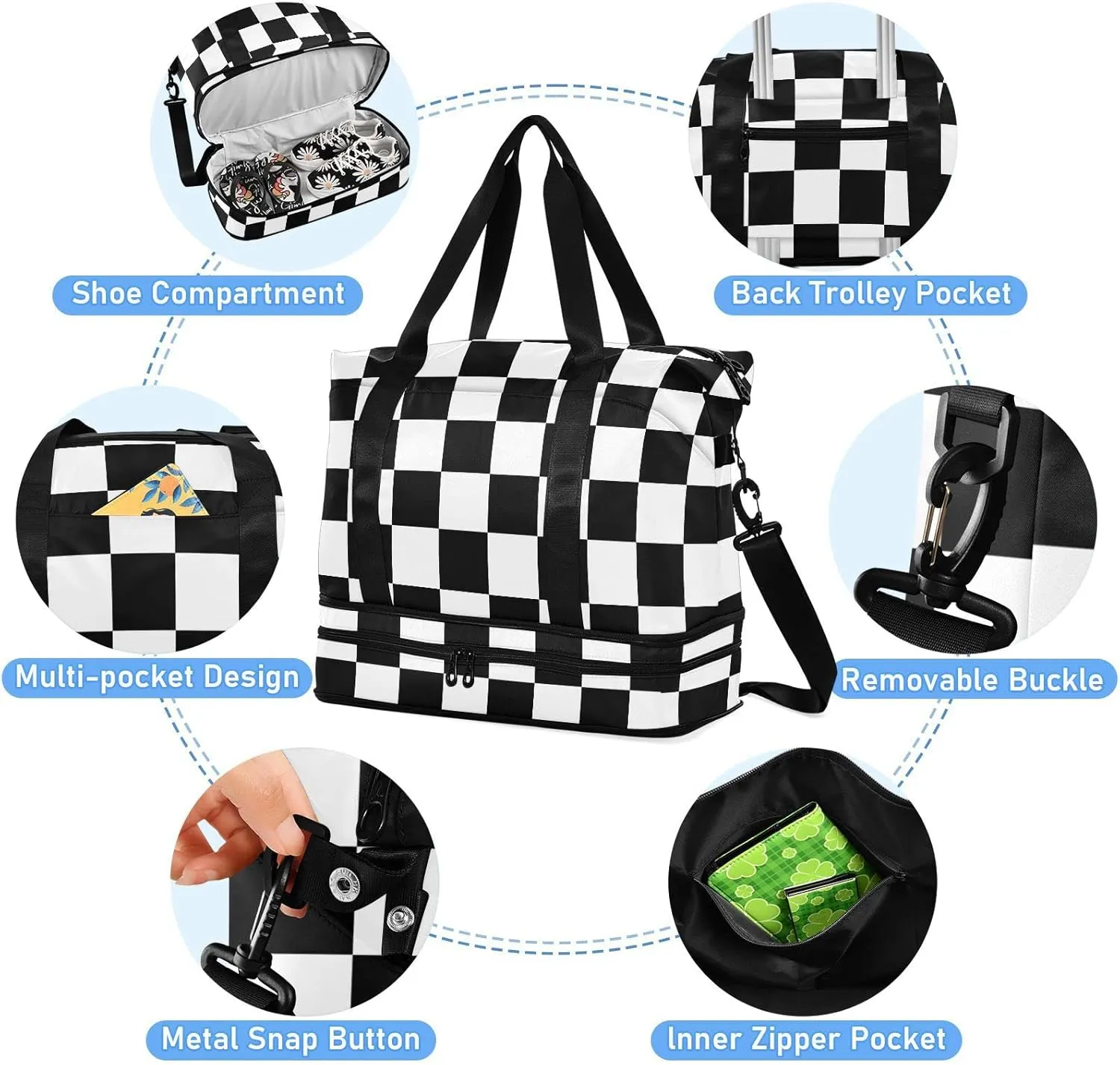 Gym Bag for Women Men Travel Duffel Bag with Shoe Compartment Carry On Weekender Overnight Bags