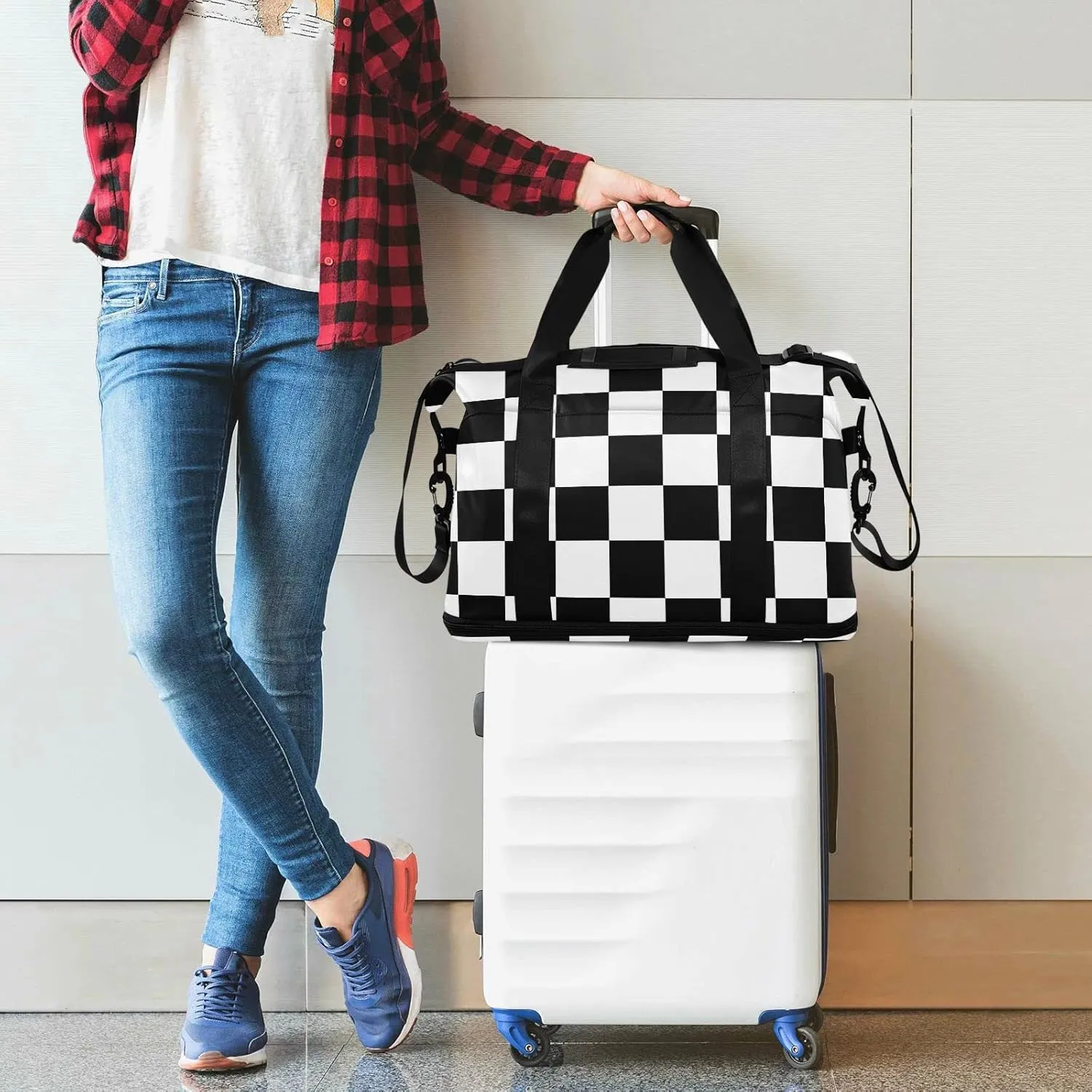 Gym Bag for Women Men Travel Duffel Bag with Shoe Compartment Carry On Weekender Overnight Bags