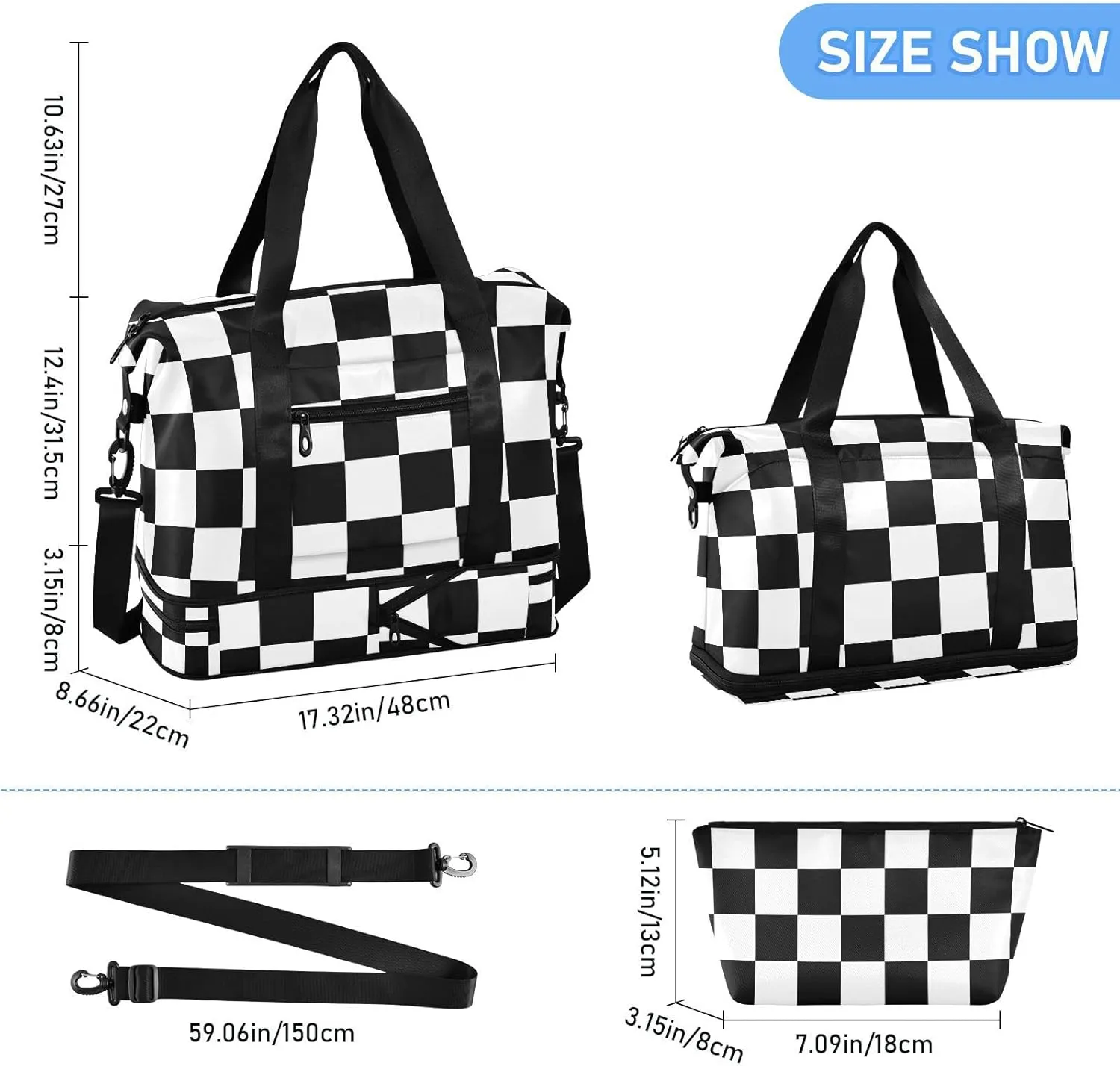Gym Bag for Women Men Travel Duffel Bag with Shoe Compartment Carry On Weekender Overnight Bags