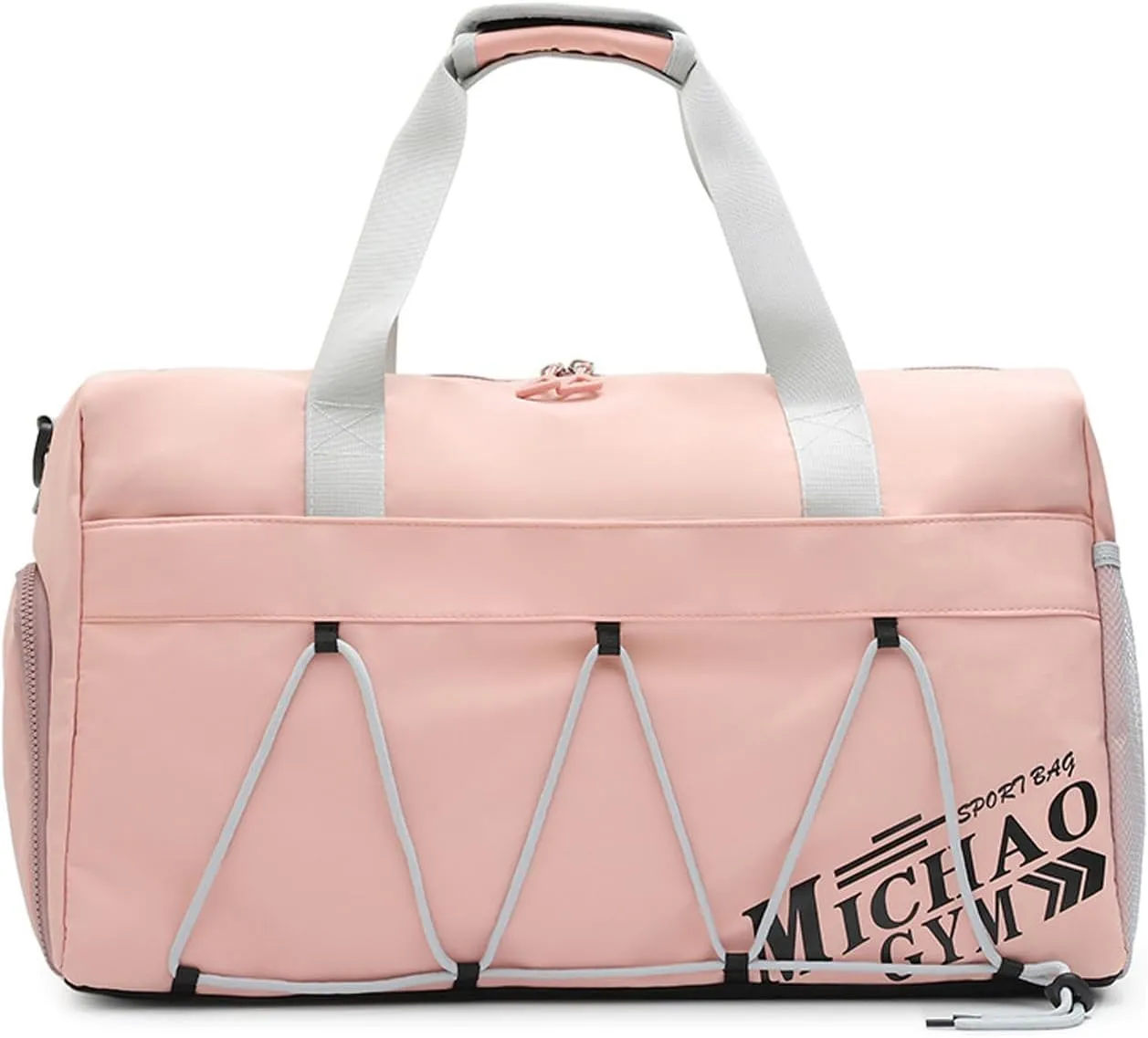 Gym Bag with Shoes Compartment, Stylish Duffle Travel Bag for Plane, Lightweight Duffle Bag for Women, Sport Gym Tote Bag with Wet Pocket (Pink)