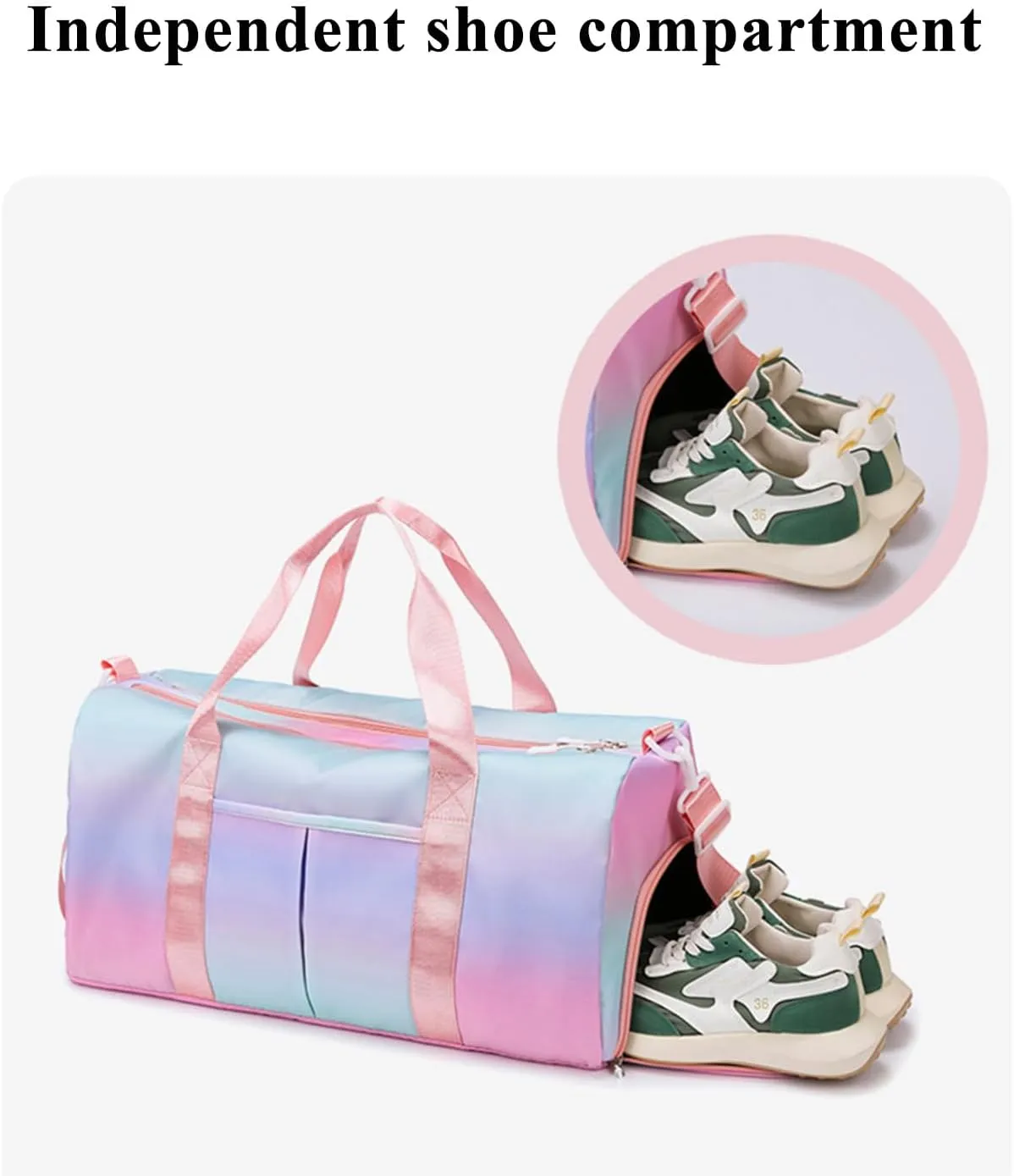 Gym Bag Womens Mens With Shoes Compartment And Wet Pocket Travel Duffel Bag Waterproof Weekender Bag Overnight Bag Luggage Bag With Trolley Sleeve (Blue)