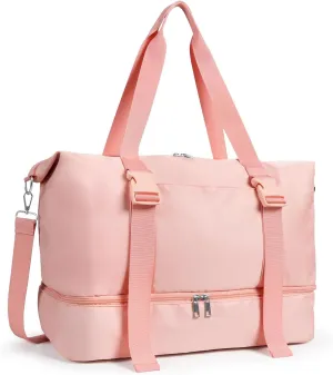 Gym Yoga Bag for Women, Large Weekender Overnight Bag with Wet Pocket, Shoes Compartment, Personal Item Carry-on Travel Duffel Tote Bags, Traveling Essentials