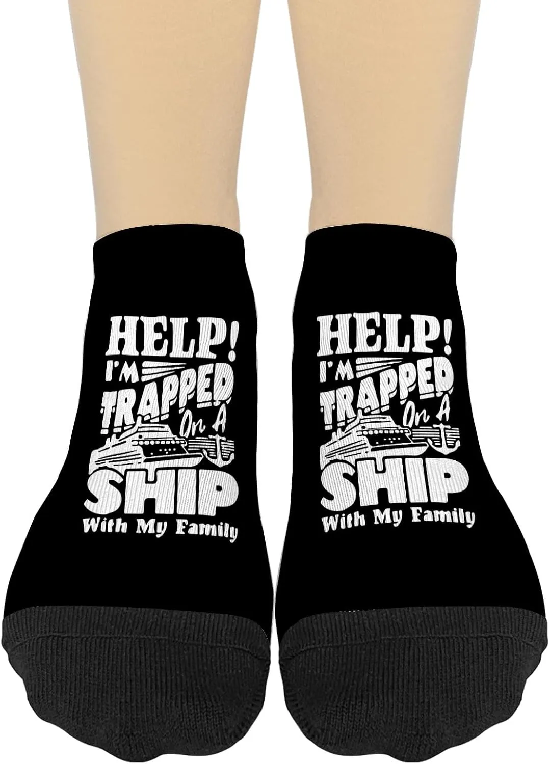 Help! I'm Trappeds On A Ships With My Family, Vacation Womens No Show Socks Athletic Socks for Women