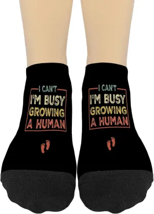 I Can't I'm Busys Growings A Human Low Cut Socks Women Short Sock Women's No Show Athletic Socks KawaiiSock