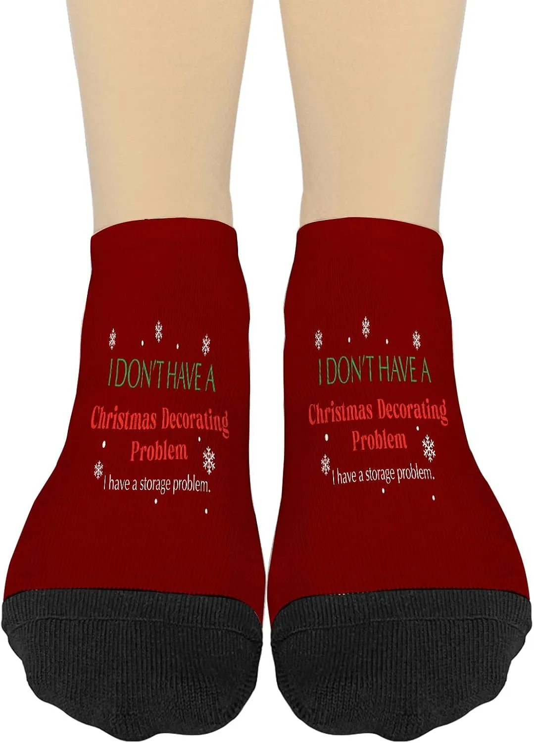 I Don't Have A Christmas Decorating Problem Womens Athletic Socks No Show Socks Girls No Show Athletic Socks TrendySock