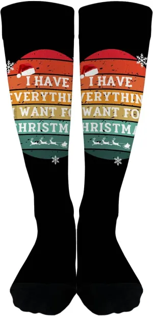 I Have Everything I Wants For Christmas Couples Knee Socks For Women Duck Boot Sock