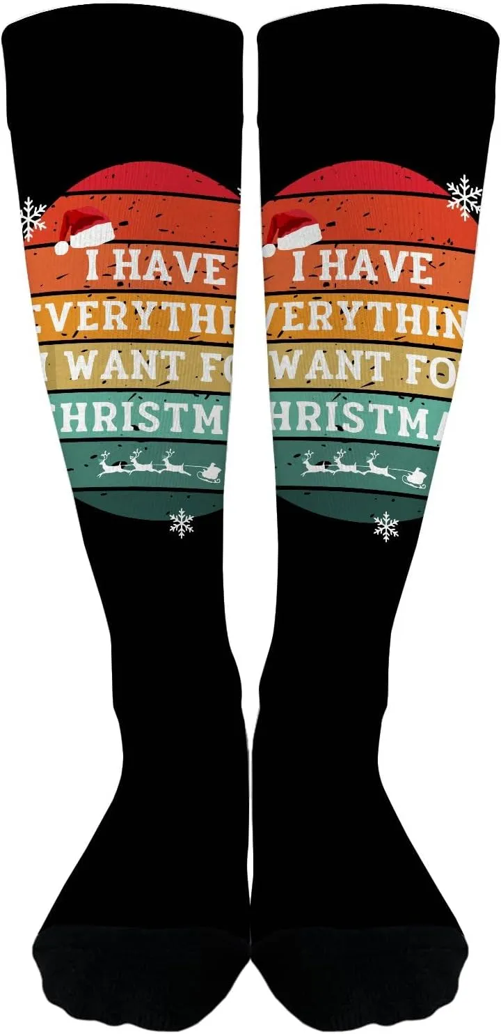I Have Everything I Wants For Christmas Couples Knee Socks For Women Duck Boot Sock