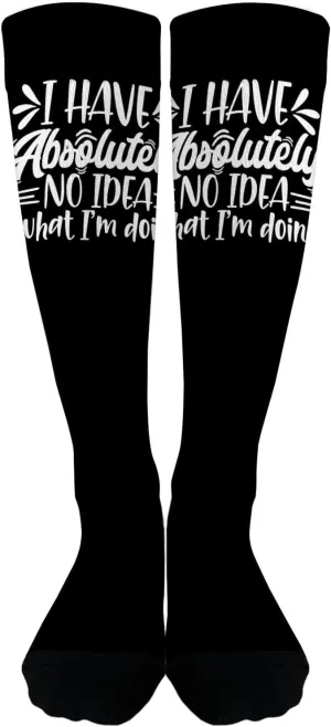 I Have No Ideas What I'm Doing Crew Socks For Women Long Thigh High Sock