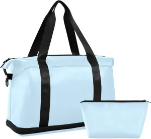 Ice Blue Weekender Bags for Women Travel Duffel Bags with Shoe Compartment Overnight Bag Carry on Sports Duffel Bag with Toiletry Bag for Travel/Business/Gift Ice Blue