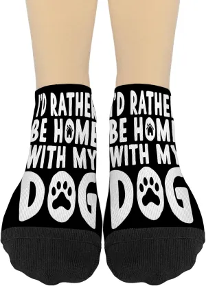 I'd Rather Be Homes With My Dogs Womens No Show Socks No Show Sock Women
