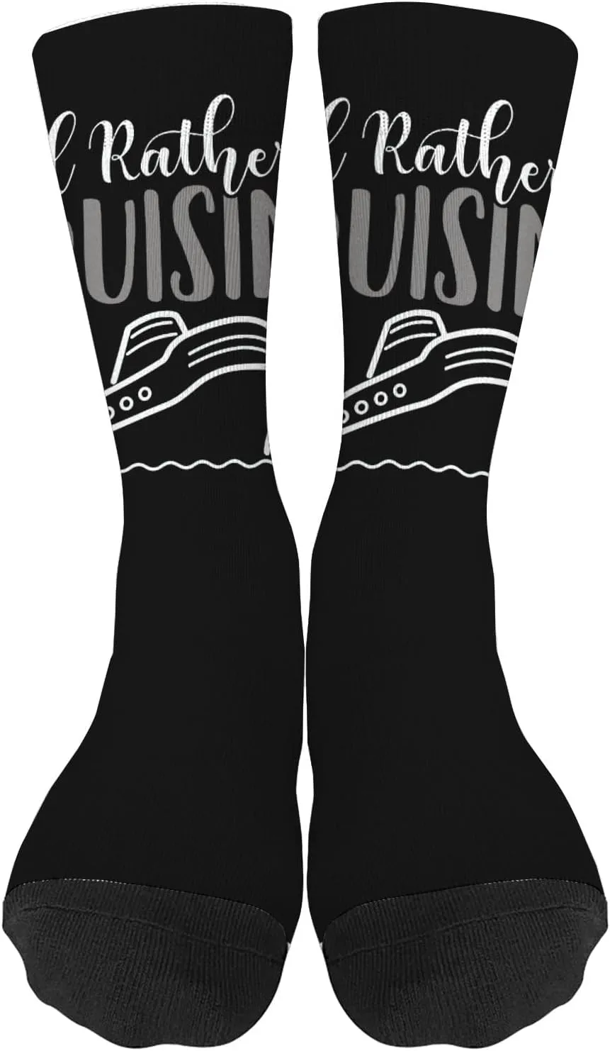 I'd Rather Be On A Cruise Boot Socks Women Boys#Fashion Long Boot Sock Men