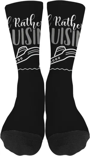 I'd Rather Be On A Cruise Boot Socks Women Boys#Fashion Long Boot Sock Men