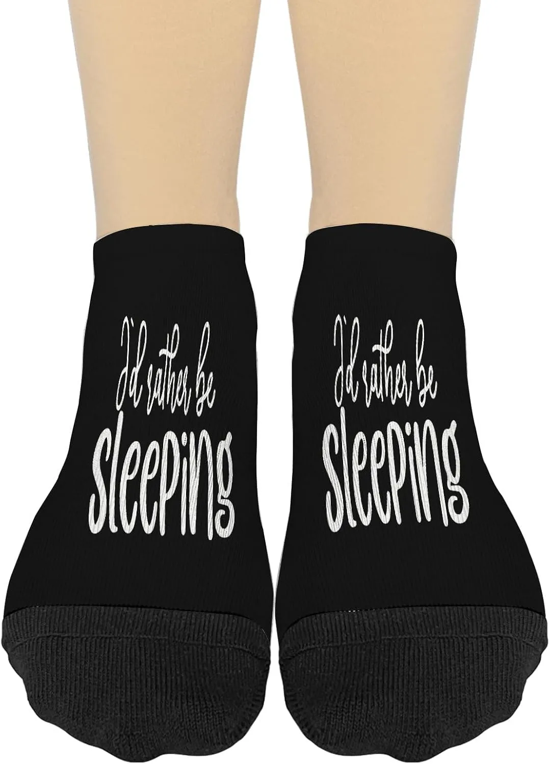I'd Rather Be Sleeping No Show Socks Womens Invisible Sock for Men's
