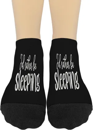 I'd Rather Be Sleeping No Show Socks Womens Invisible Sock for Men's