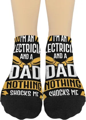 I'm An Electrician And A Dad Nothing Shocks Me Sun Crew Socks Women Athletic Women Socks No Show Liner Sock FashionSocks