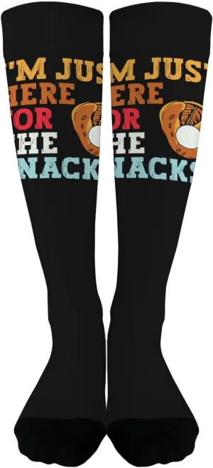I'm Just Here For The Snackss Baseball Cap Popcorns Game Days Dress Socks Women Liner Sock