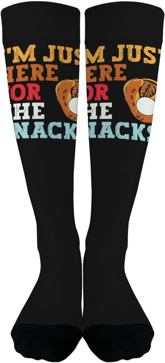I'm Just Here For The Snackss Baseball Cap Popcorns Game Days Dress Socks Women Liner Sock