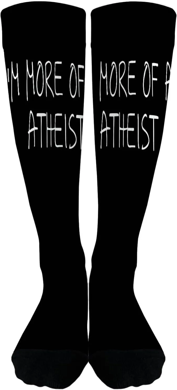 I'm more of an atheists Boot Socks Women Women's#for Funny Mid Calf Sock Men's