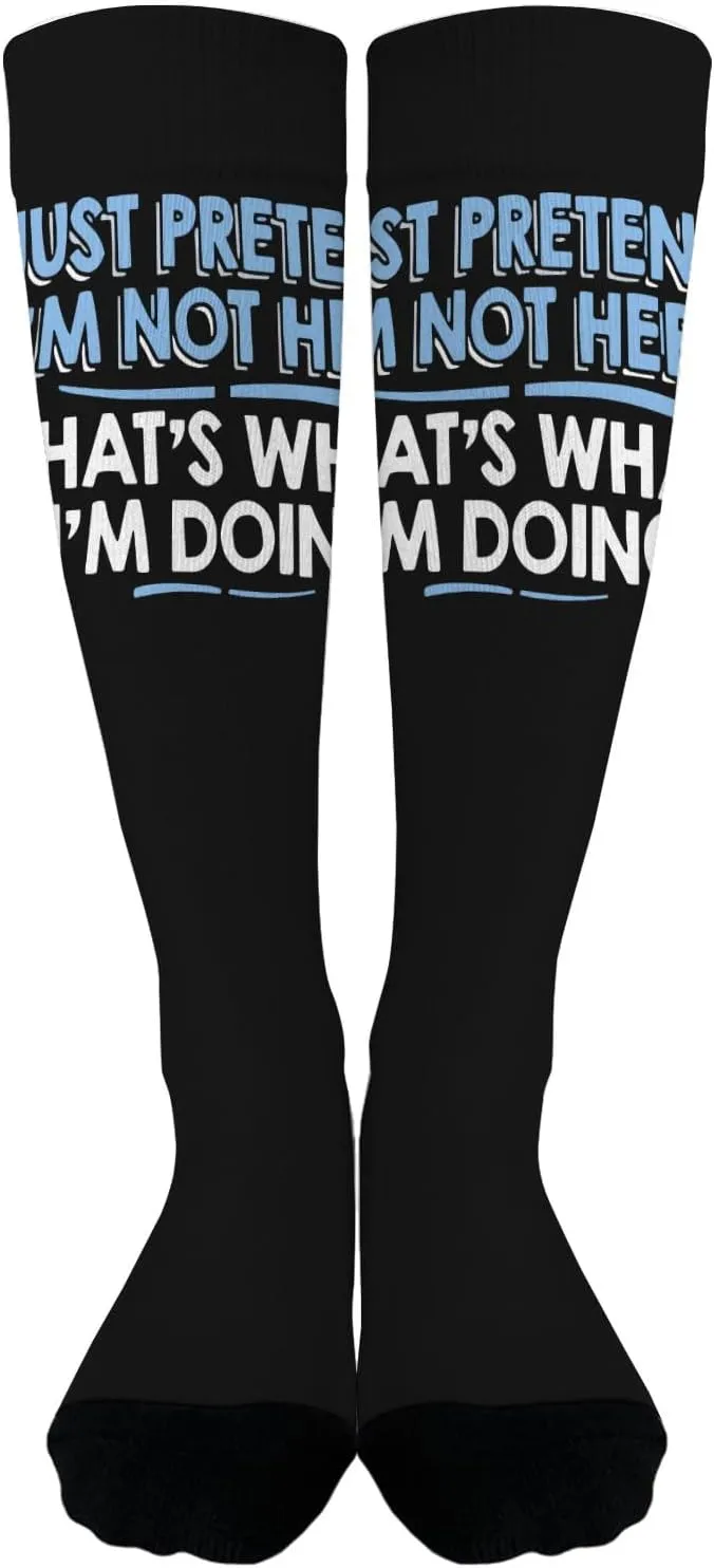 I'm Not Sarcastic I'm Just Intelligently Sassy. Humor Boot Socks For Women Knee High Trouser Sock