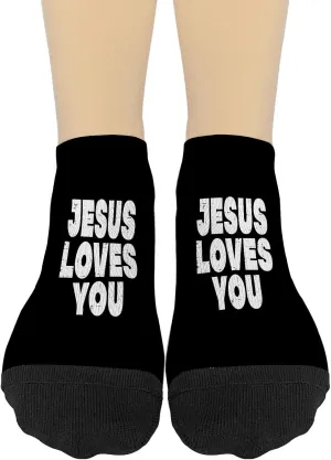 Jesus Loves You Athletic Socks Dress Women's Sock No Show Liner Sock FunnySock